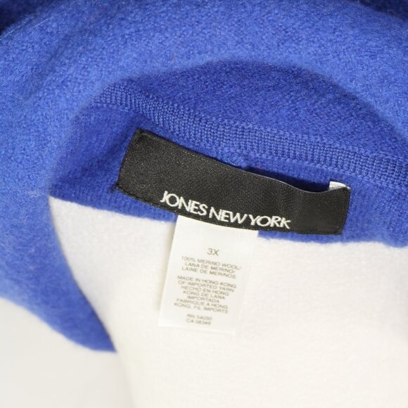 100% Merino Wool 3X Jacket with Pockets Shachet Button Front Cardigan Royal Blue - Picture 2 of 5